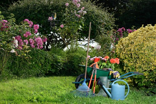 Variety of plants suitable for Golders Green's temperate climate in a garden setting
