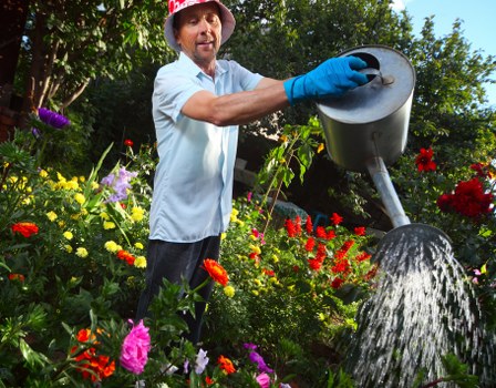 Landscaping waste being sorted for recycling in Golders Green